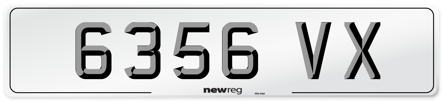 6356 VX Number Plate from New Reg